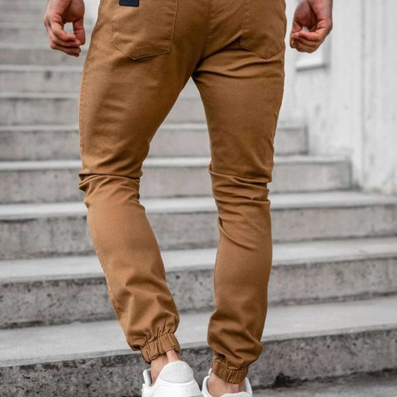 Casual MENS Camel Patched Men's Drawstring Pants - Picture 2 of 6